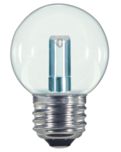 1.4 Watt G16.5 LED Globe Lamp - Warm White (2700K) - E26 (Medium) - Satco - 1.4W G16 1/2/CL/LED/120V/CD  [S9158]