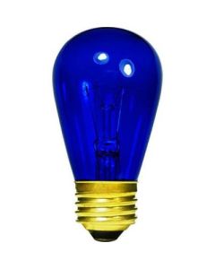 11 Watt S14 Incandescent Lamp - Transparent Blue - E26 (Medium) - Halco - S14BLU11T  [9055]
